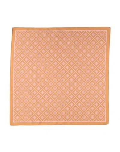 Tory Burch Woman Scarf Camel Size - Polyester, Silk In Sand