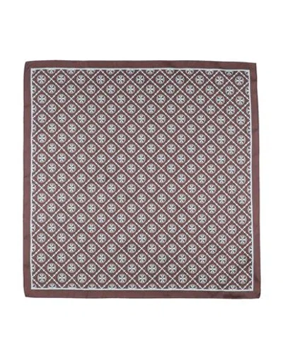 Tory Burch Woman Scarf Dark Brown Size - Polyester, Silk In Multi