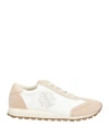 Tory Burch Woman Sneakers Beige Size 7 Leather, Textile Fibers In Neutral