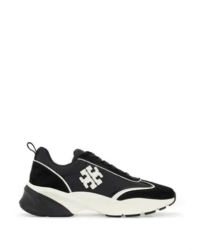TORY BURCH TORY BURCH WOMAN SNEAKERS BLACK SIZE 8 CALFSKIN