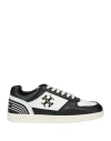 Tory Burch White Low-top Leather Sneakers For Women With Round Toeline And Eva Sole In Black