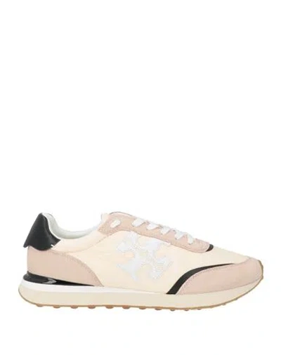 Tory Burch Woman Sneakers Cream Size 8.5 Leather, Nylon In Neutral