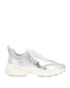 Tory Burch Woman Sneakers Silver Size 8 Leather In Silver