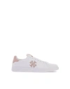 Tory Burch Double T Howell Low-top Leather Sneakers In White