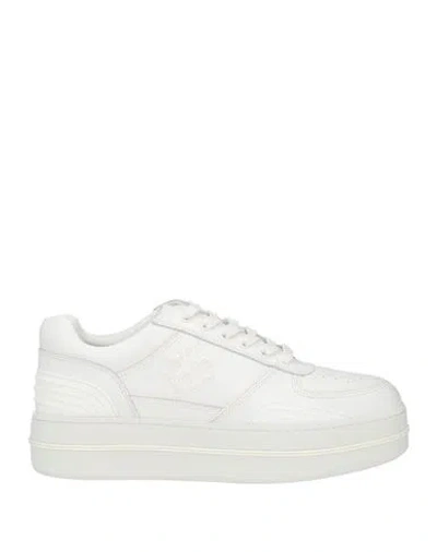 Tory Burch Woman Sneakers White Size 8.5 Leather In Animal Print