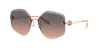 Tory Burch Geometric-frame Sunglasses In Light Brown Gradient Grey