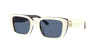 Tory Burch Monogram Acetate Rectangle Sunglasses In Dark Blue
