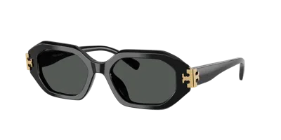 Tory Burch 51mm Irregular Sunglasses In Black