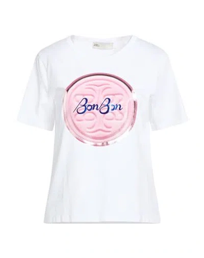 Tory Burch Woman T-shirt White Size L Cotton In Pattern