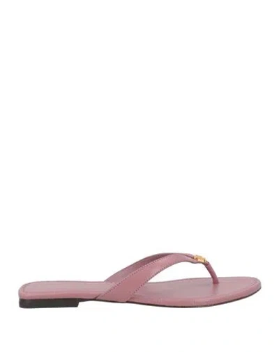 Tory Burch Woman Thong Sandal Antique Rose Size 5.5 Calfskin In Pink