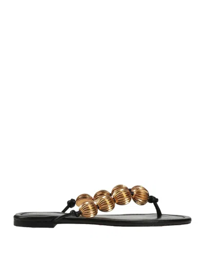 Tory Burch Toe Strap Sandals In Black