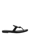 Tory Burch Miller Pave Logo Thong Sandals In Black