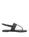 Tory Burch Woman Thong Sandal Black Size 6.5 Calfskin