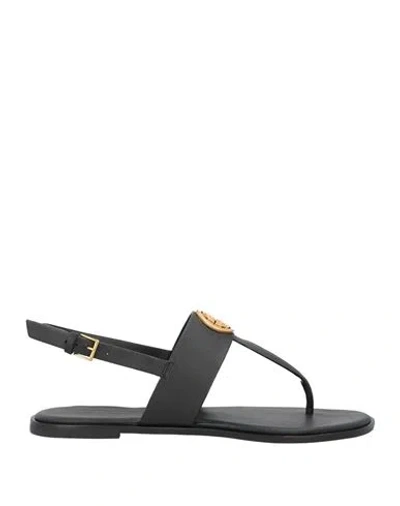 Tory Burch Woman Thong Sandal Black Size 6.5 Calfskin