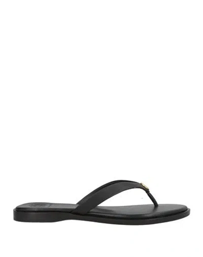 Tory Burch Woman Thong Sandal Black Size 6.5 Calfskin