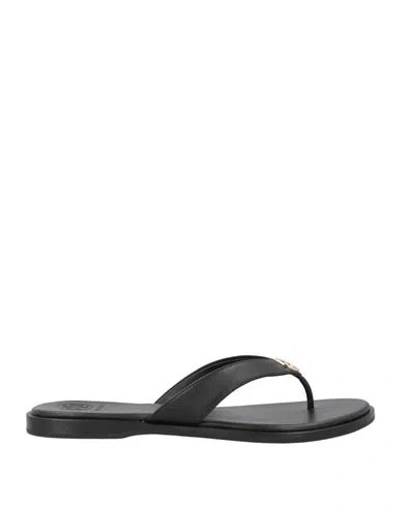 TORY BURCH TORY BURCH WOMAN THONG SANDAL BLACK SIZE 7 CALFSKIN