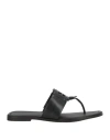 Tory Burch Woman Thong Sandal Black Size 7 Leather