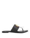 Tory Burch Woman Thong Sandal Black Size 7.5 Calfskin