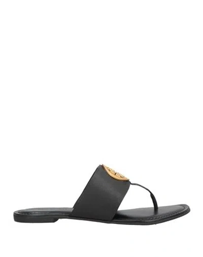 Tory Burch Woman Thong Sandal Black Size 7.5 Calfskin