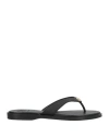 Tory Burch Woman Thong Sandal Black Size 6.5 Calfskin In Black