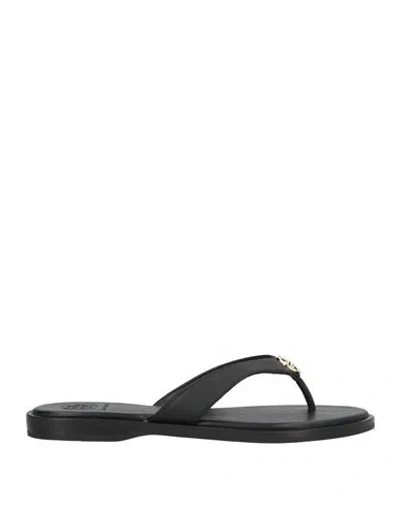 Tory Burch Woman Thong Sandal Black Size 8 Calfskin