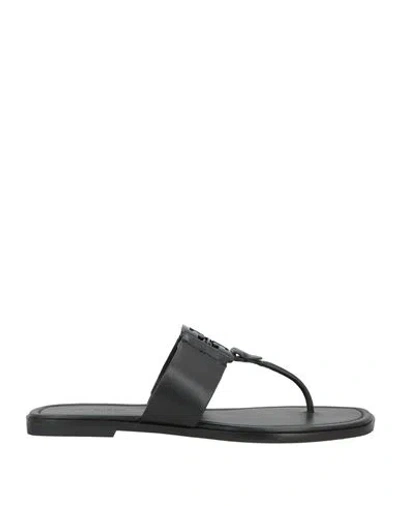 Tory Burch Woman Thong Sandal Black Size 8 Calfskin
