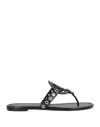 Tory Burch Woman Thong Sandal Black Size 8 Leather In Multi