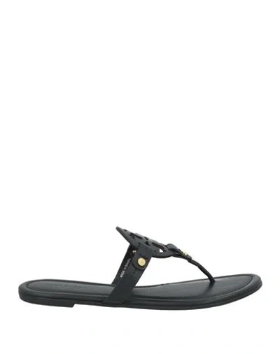 Tory Burch Woman Thong Sandal Black Size 8 Leather