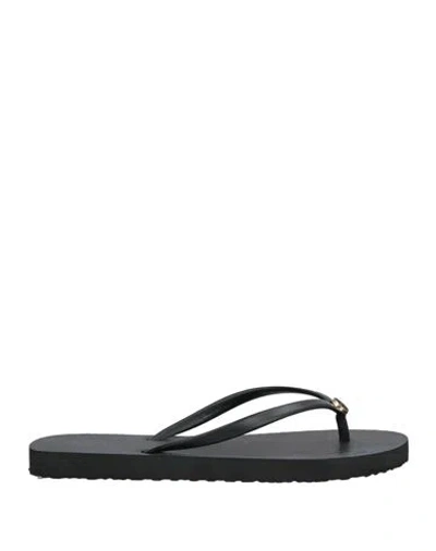 Tory Burch Woman Thong Sandal Black Size 8 Rubber