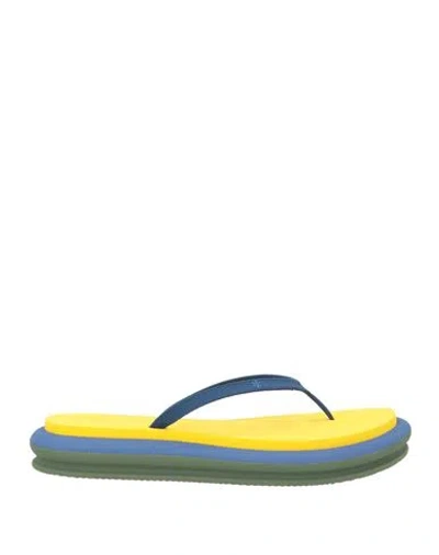 Tory Burch Woman Thong Sandal Blue Size 8 Textile Fibers