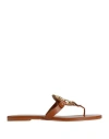 Tory Burch Woman Thong Sandal Brown Size 10.5 Leather