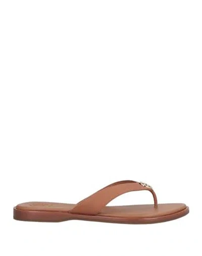 Tory Burch Woman Thong Sandal Brown Size 7 Calfskin
