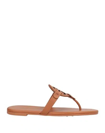 Tory Burch Woman Thong Sandal Brown Size 8 Calfskin
