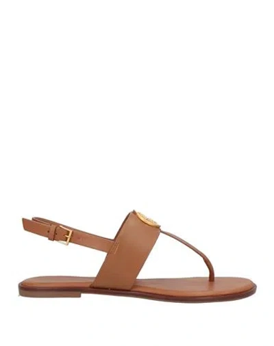 Tory Burch Woman Thong Sandal Brown Size 8 Calfskin