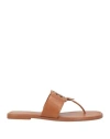 Tory Burch Woman Thong Sandal Camel Size 9.5 Leather In Neutral