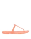 Tory Burch Woman Thong Sandal Coral Size 6 Rubber In Red