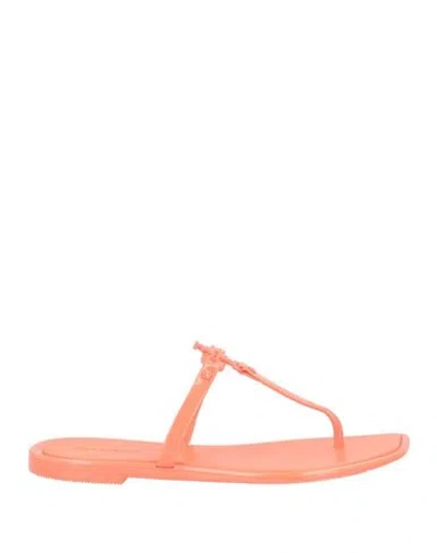 Tory Burch Woman Thong Sandal Coral Size 6 Rubber In Red