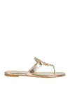 Tory Burch Miller Crystal Embellished Thong Sandals In Gold