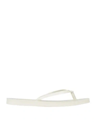 Tory Burch Woman Thong Sandal Ivory Size 5 Rubber In White
