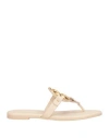 Tory Burch Woman Thong Sandal Ivory Size 6 Leather In White