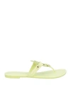 Tory Burch Woman Thong Sandal Lime Green Size 8 Leather In Green
