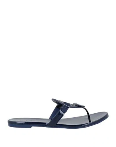 Tory Burch Woman Thong Sandal Midnight Blue Size 9 Rubber