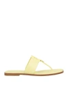 Tory Burch Woman Thong Sandal Pastel Yellow Size 8 Leather In Yellow