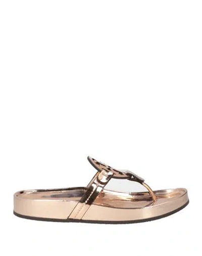 Tory Burch Woman Thong Sandal Rose Gold Size 8.5 Synthetic Material