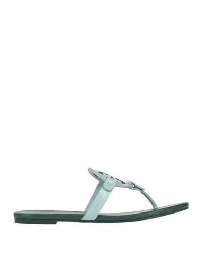 Tory Burch Woman Thong Sandal Sky Blue Size 8 Leather