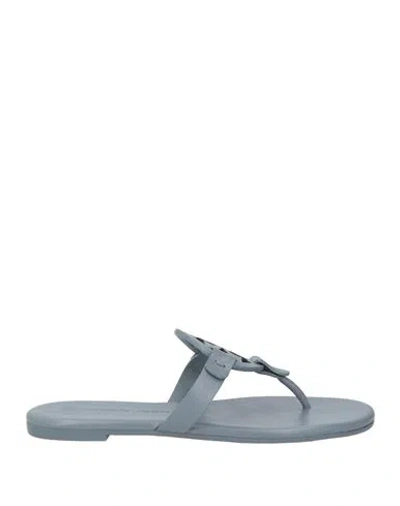 TORY BURCH TORY BURCH WOMAN THONG SANDAL SLATE BLUE SIZE 6 CALFSKIN