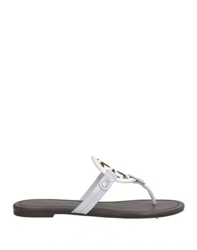 Tory Burch Woman Thong Sandal White Size 5.5 Calfskin