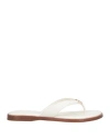 Tory Burch Woman Thong Sandal White Size 5.5 Calfskin