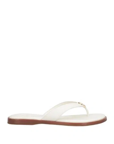 Tory Burch Woman Thong Sandal White Size 5.5 Calfskin