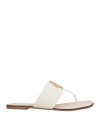 Tory Burch Woman Thong Sandal White Size 7.5 Calfskin In White